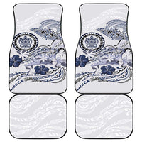 Polynesian Manta Ray Car Mats Blue Floral Turtle Tattoo - Polynesian Pride