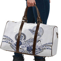 Polynesian Manta Ray Travel Bag Blue Floral Turtle Tattoo - Polynesian Pride