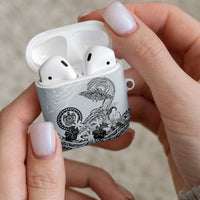 Polynesian Manta Ray AirPods Case Gray Floral Turtle Tattoo - Polynesian Pride