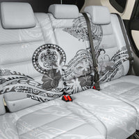 Polynesian Manta Ray Back Car Seat Cover Gray Floral Turtle Tattoo - Polynesian Pride