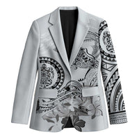 Polynesian Manta Ray Blazer Gray Floral Turtle Tattoo - Polynesian Pride