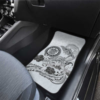 Polynesian Manta Ray Car Mats Gray Floral Turtle Tattoo - Polynesian Pride