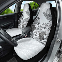 Polynesian Manta Ray Car Seat Cover Gray Floral Turtle Tattoo - Polynesian Pride