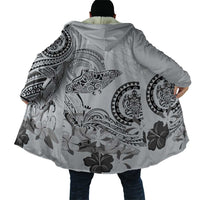 Polynesian Manta Ray Cloak Gray Floral Turtle Tattoo - Polynesian Pride