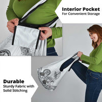 Polynesian Manta Ray Grocery Bag Gray Floral Turtle Tattoo - Polynesian Pride