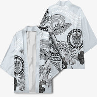 Polynesian Manta Ray Kimono Gray Floral Turtle Tattoo - Polynesian Pride