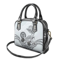 Polynesian Manta Ray Shoulder Handbag Gray Floral Turtle Tattoo - Polynesian Pride