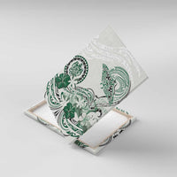 Polynesian Manta Ray Canvas Wall Art Green Floral Turtle Tattoo - Polynesian Pride