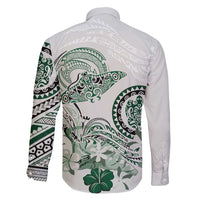 Polynesian Manta Ray Family Matching Summer Maxi Dress and Hawaiian Shirt Green Floral Turtle Tattoo - Polynesian Pride