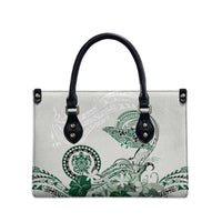 Polynesian Manta Ray Leather Bag Green Floral Turtle Tattoo - Polynesian Pride