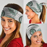 Polynesian Manta Ray Neck Gaiter Green Floral Turtle Tattoo - Polynesian Pride