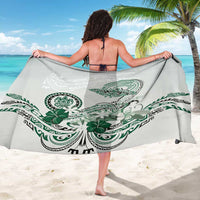 Polynesian Manta Ray Sarong Green Floral Turtle Tattoo - Polynesian Pride