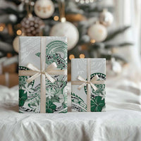 Polynesian Manta Ray Wrapping Paper Green Floral Turtle Tattoo - Polynesian Pride