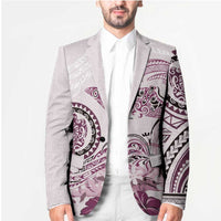 Polynesian Manta Ray Blazer Pink Floral Turtle Tattoo - Polynesian Pride
