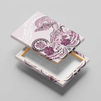 Polynesian Manta Ray Canvas Wall Art Pink Floral Turtle Tattoo - Polynesian Pride