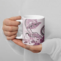 Polynesian Manta Ray Ceramic Mug Pink Floral Turtle Tattoo - Polynesian Pride
