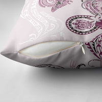 Polynesian Manta Ray Pillow Cover Pink Floral Turtle Tattoo - Polynesian Pride
