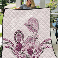 Polynesian Manta Ray Quilt Pink Floral Turtle Tattoo - Polynesian Pride