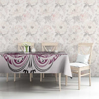 Polynesian Manta Ray Tablecloth Pink Floral Turtle Tattoo - Polynesian Pride