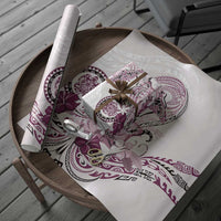 Polynesian Manta Ray Wrapping Paper Pink Floral Turtle Tattoo - Polynesian Pride
