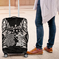 New Zealand Rugby Luggage Cover Black Haka Dance With NZ Champions History LT9 Black - Polynesian Pride