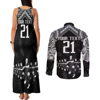 Custom NZ Rugby Couples Matching Tank Maxi Dress and Long Sleeve Button Shirt Kapa Opango Maori Haka With Years of The All Black Champions LT9 - Polynesian Pride