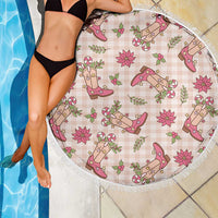 Beige Paniolo Palaka Hawaiian Cowgirl Christmas Beach Blanket - Polynesian Pride