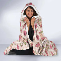 Beige Paniolo Palaka Hawaiian Cowgirl Christmas Hooded Blanket - Polynesian Pride