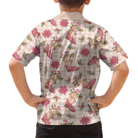Beige Paniolo Palaka Hawaiian Cowgirl Christmas Kid Hawaiian Shirt - Polynesian Pride