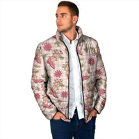 Beige Paniolo Palaka Hawaiian Cowgirl Christmas Padded Jacket - Polynesian Pride