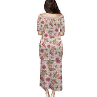 Beige Paniolo Palaka Hawaiian Cowgirl Christmas Puletasi LT9 - Polynesian Pride