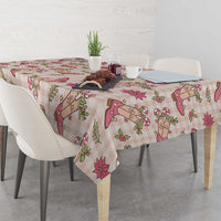 Beige Paniolo Palaka Hawaiian Cowgirl Christmas Tablecloth - Polynesian Pride