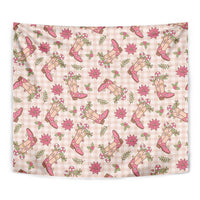 Beige Paniolo Palaka Hawaiian Cowgirl Christmas Tapestry - Polynesian Pride