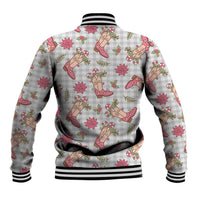 Gray Paniolo Palaka Hawaiian Cowgirl Christmas Baseball Jacket - Polynesian Pride