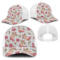 Gray Paniolo Palaka Hawaiian Cowgirl Christmas Baseball Net Cap LT9 - Polynesian Pride