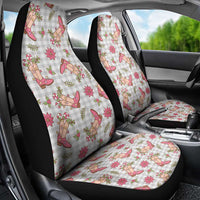 Gray Paniolo Palaka Hawaiian Cowgirl Christmas Car Seat Cover - Polynesian Pride