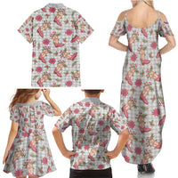 Gray Paniolo Palaka Hawaiian Cowgirl Christmas Family Matching Summer Maxi Dress and Hawaiian Shirt - Polynesian Pride