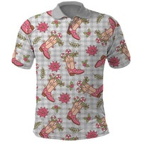 Gray Paniolo Palaka Hawaiian Cowgirl Christmas Polo Shirt - Polynesian Pride