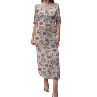 Gray Paniolo Palaka Hawaiian Cowgirl Christmas Puletasi LT9 Long Dress Gray - Polynesian Pride