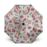 Gray Paniolo Palaka Hawaiian Cowgirl Christmas Umbrella - Polynesian Pride