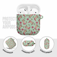 Green Paniolo Palaka Hawaiian Cowgirl Christmas AirPods Case - Polynesian Pride
