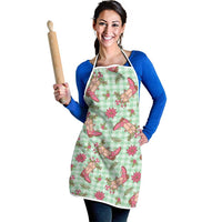 Green Paniolo Palaka Hawaiian Cowgirl Christmas Apron - Polynesian Pride