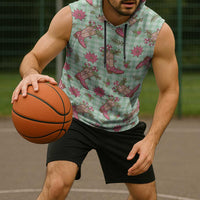 Green Paniolo Palaka Hawaiian Cowgirl Christmas Sleeveless Hoodie - Polynesian Pride