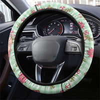 Green Paniolo Palaka Hawaiian Cowgirl Christmas Steering Wheel Cover - Polynesian Pride