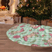 Green Paniolo Palaka Hawaiian Cowgirl Christmas Tree Skirt - Polynesian Pride