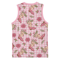 Pink Paniolo Palaka Hawaiian Cowgirl Christmas Basketball Jersey - Polynesian Pride