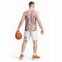 Pink Paniolo Palaka Hawaiian Cowgirl Christmas Basketball Jersey - Polynesian Pride