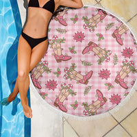 Pink Paniolo Palaka Hawaiian Cowgirl Christmas Beach Blanket - Polynesian Pride