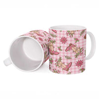 Pink Paniolo Palaka Hawaiian Cowgirl Christmas Ceramic Mug - Polynesian Pride