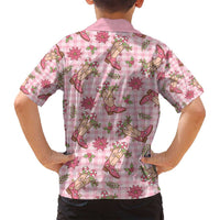 Pink Paniolo Palaka Hawaiian Cowgirl Christmas Family Matching Puletasi and Hawaiian Shirt - Polynesian Pride